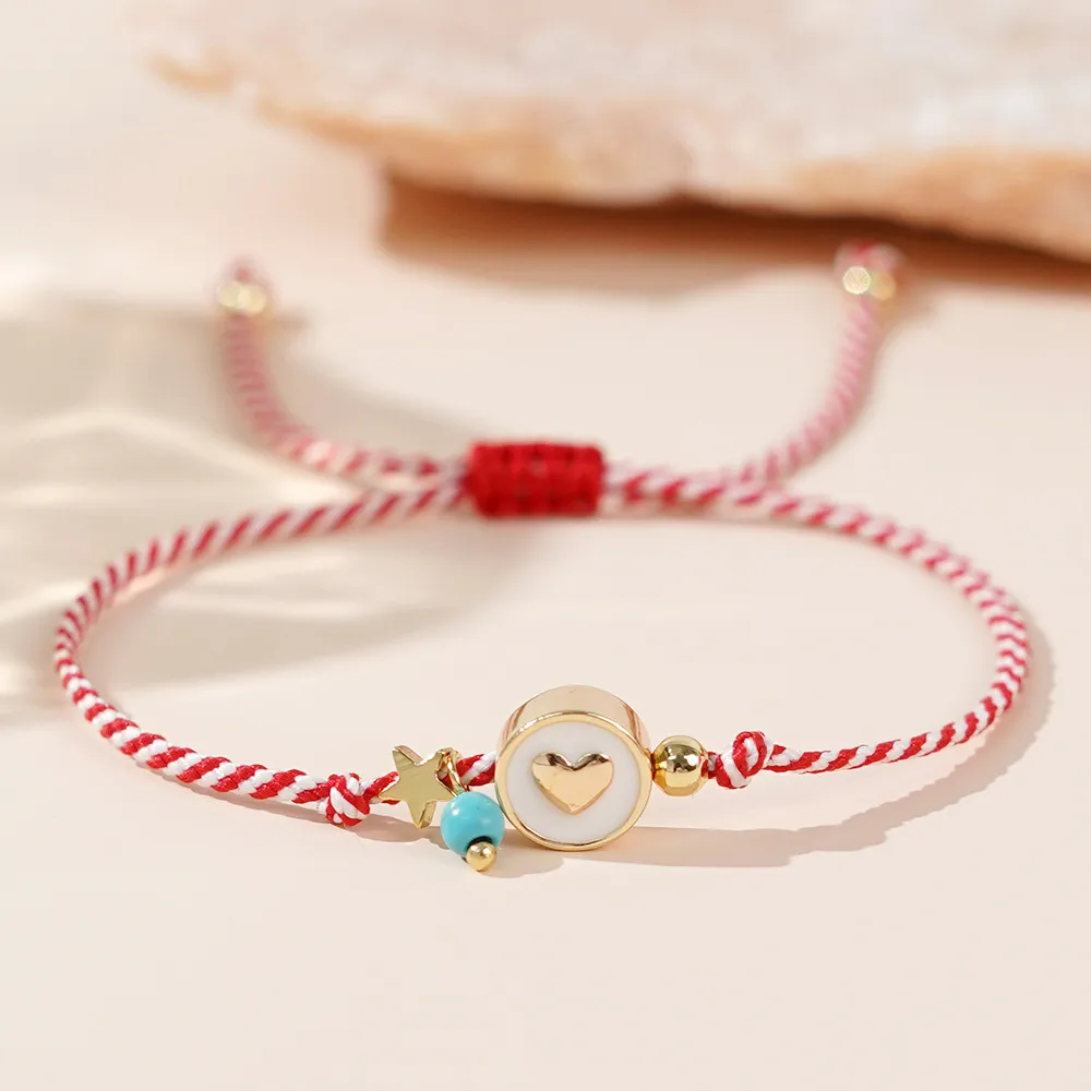 Simple Style Commute Star Heart Shape Cord Copper Wholesale Drawstring Bracelets display picture 3