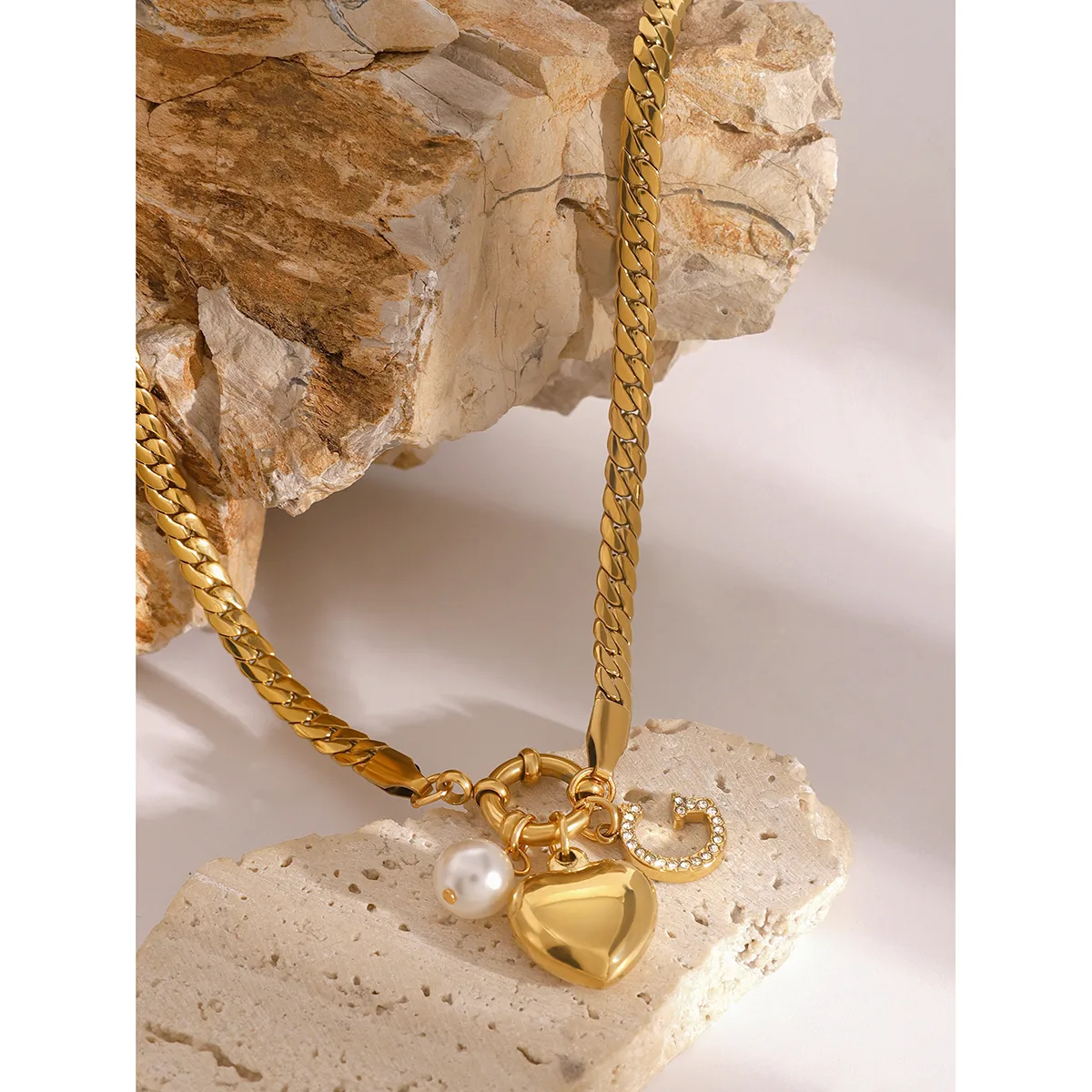 Wholesale Jewelry Simple Style Classic Style Letter Heart Shape 304 Stainless Steel Pendant Necklace display picture 10