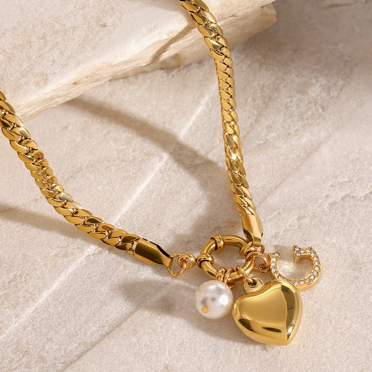 Wholesale Jewelry Simple Style Classic Style Letter Heart Shape 304 Stainless Steel Pendant Necklace display picture 13