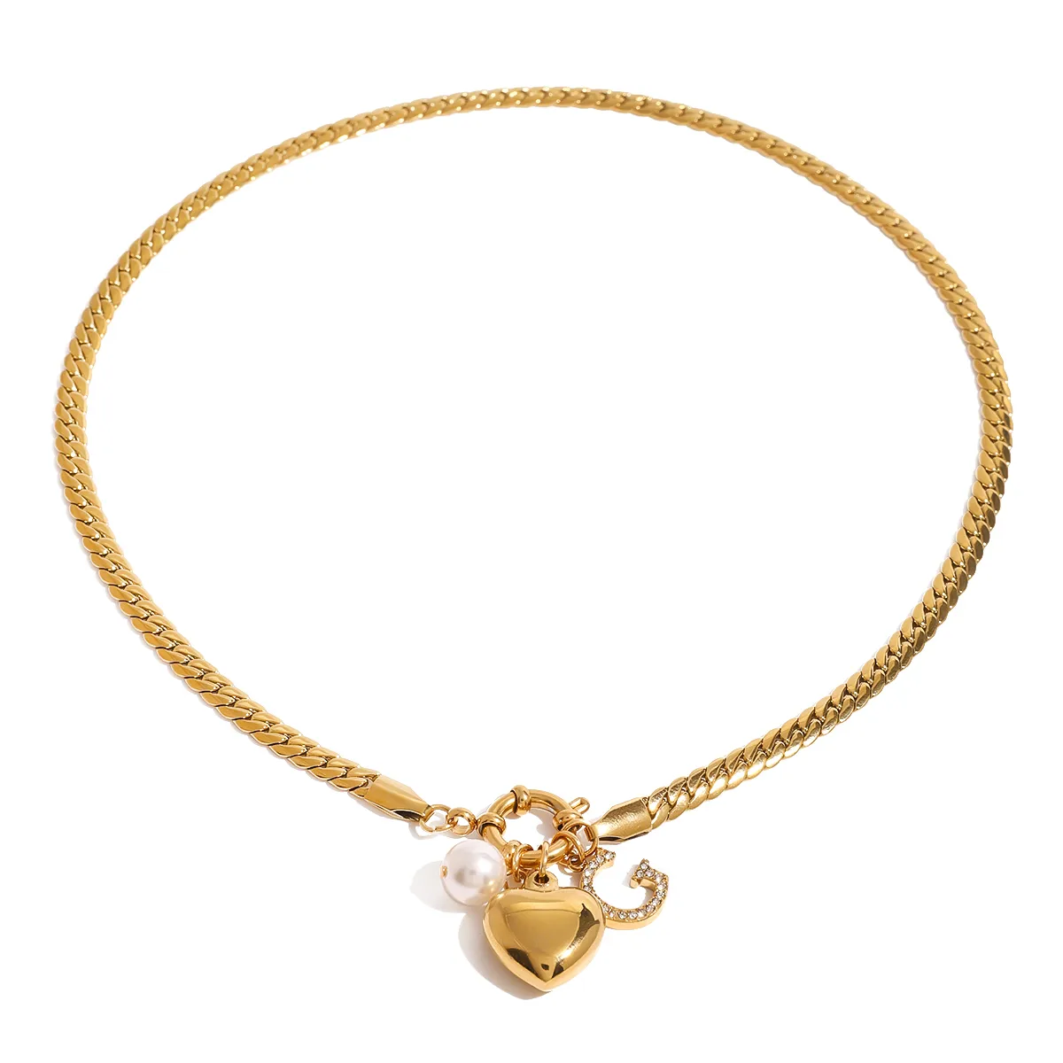 Wholesale Jewelry Simple Style Classic Style Letter Heart Shape 304 Stainless Steel Pendant Necklace display picture 1