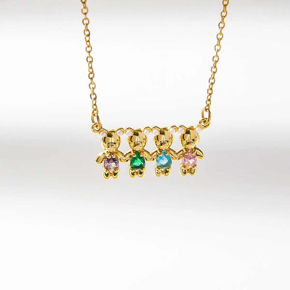 304 Stainless Steel 18K Gold Plated Cartoon Character Bow Knot Pendant Necklace display picture 3