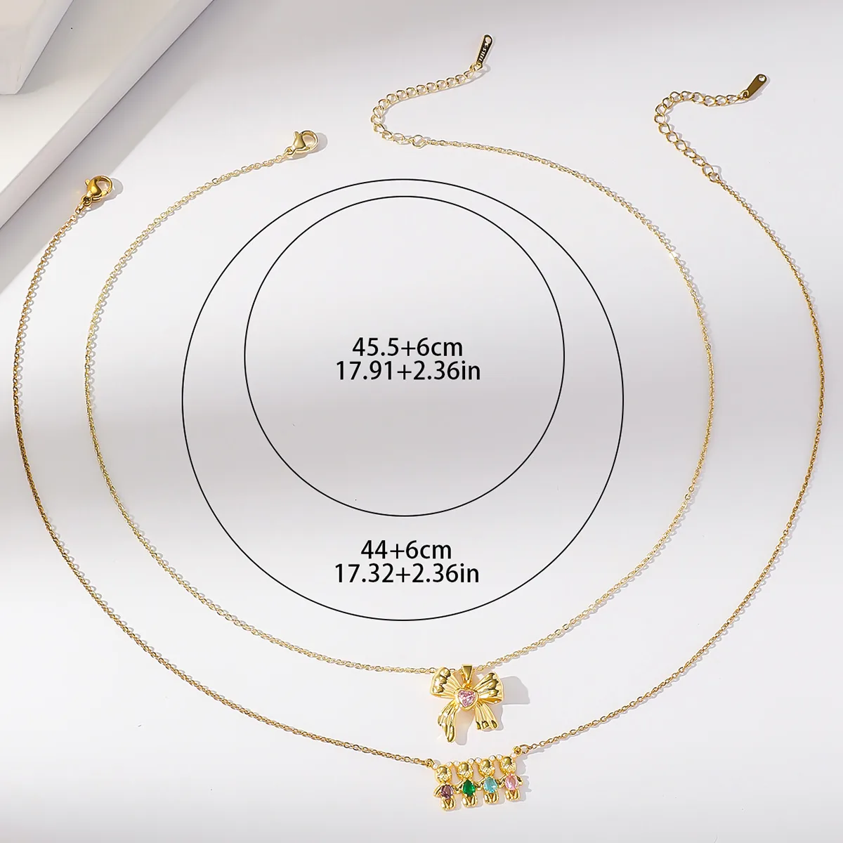 304 Stainless Steel 18K Gold Plated Cartoon Character Bow Knot Pendant Necklace display picture 4