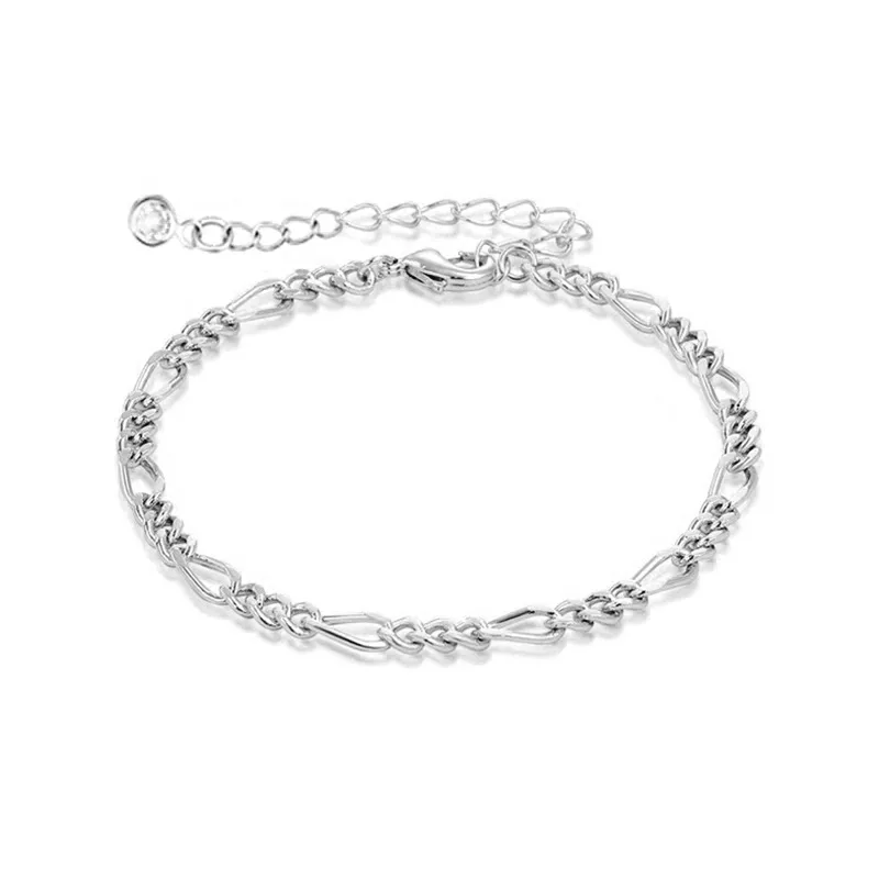 Stainless Steel Exquisite Bead Chain Bracelet Female European American Chain Flat Snake Chain Paper Clip Chain  Suit Bracelet display picture 1