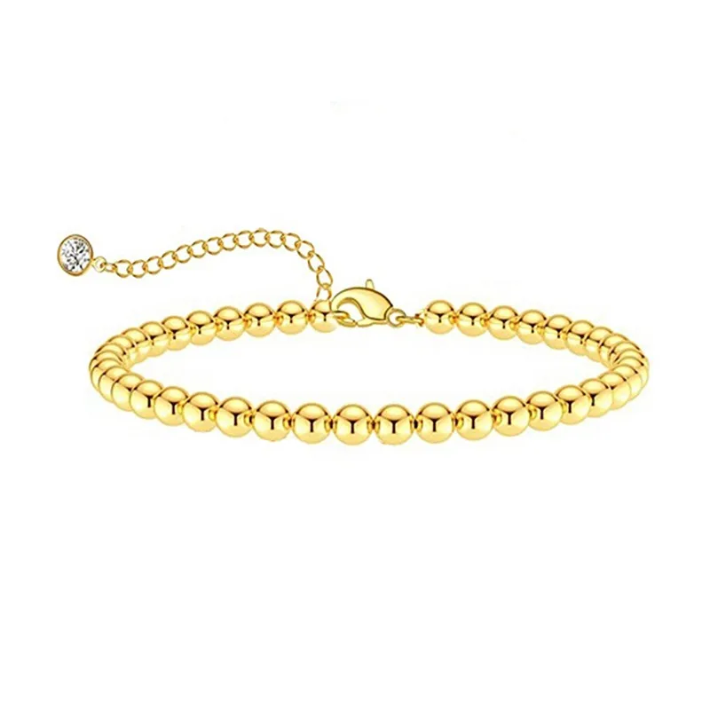 Stainless Steel Exquisite Bead Chain Bracelet Female European American Chain Flat Snake Chain Paper Clip Chain  Suit Bracelet display picture 2