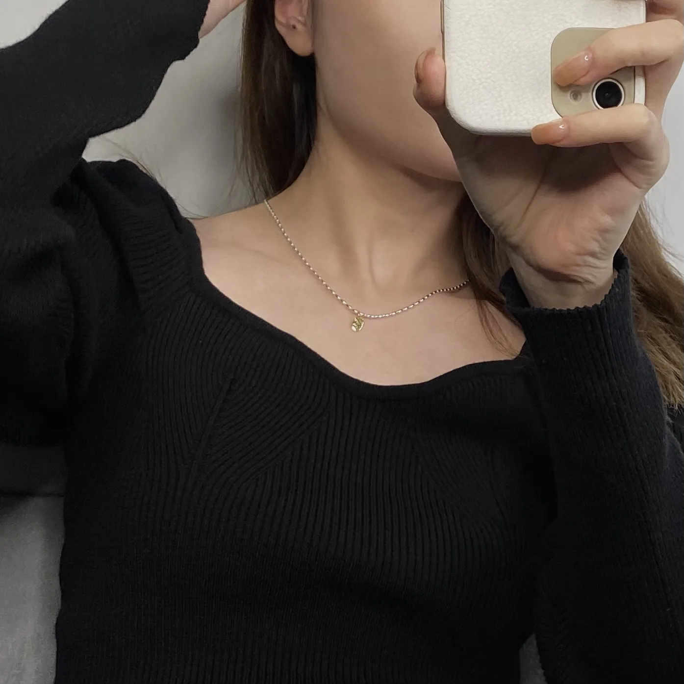 Gold And Silver Love Necklace Rice Olive Beads 925 Sterling Silver Niche Design Clavicle Chain Women's High-end Silver Ornaments display picture 12