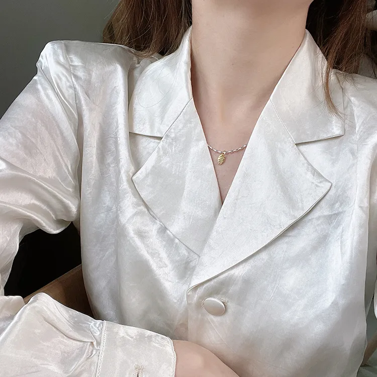 Gold And Silver Love Necklace Rice Olive Beads 925 Sterling Silver Niche Design Clavicle Chain Women's High-end Silver Ornaments display picture 16