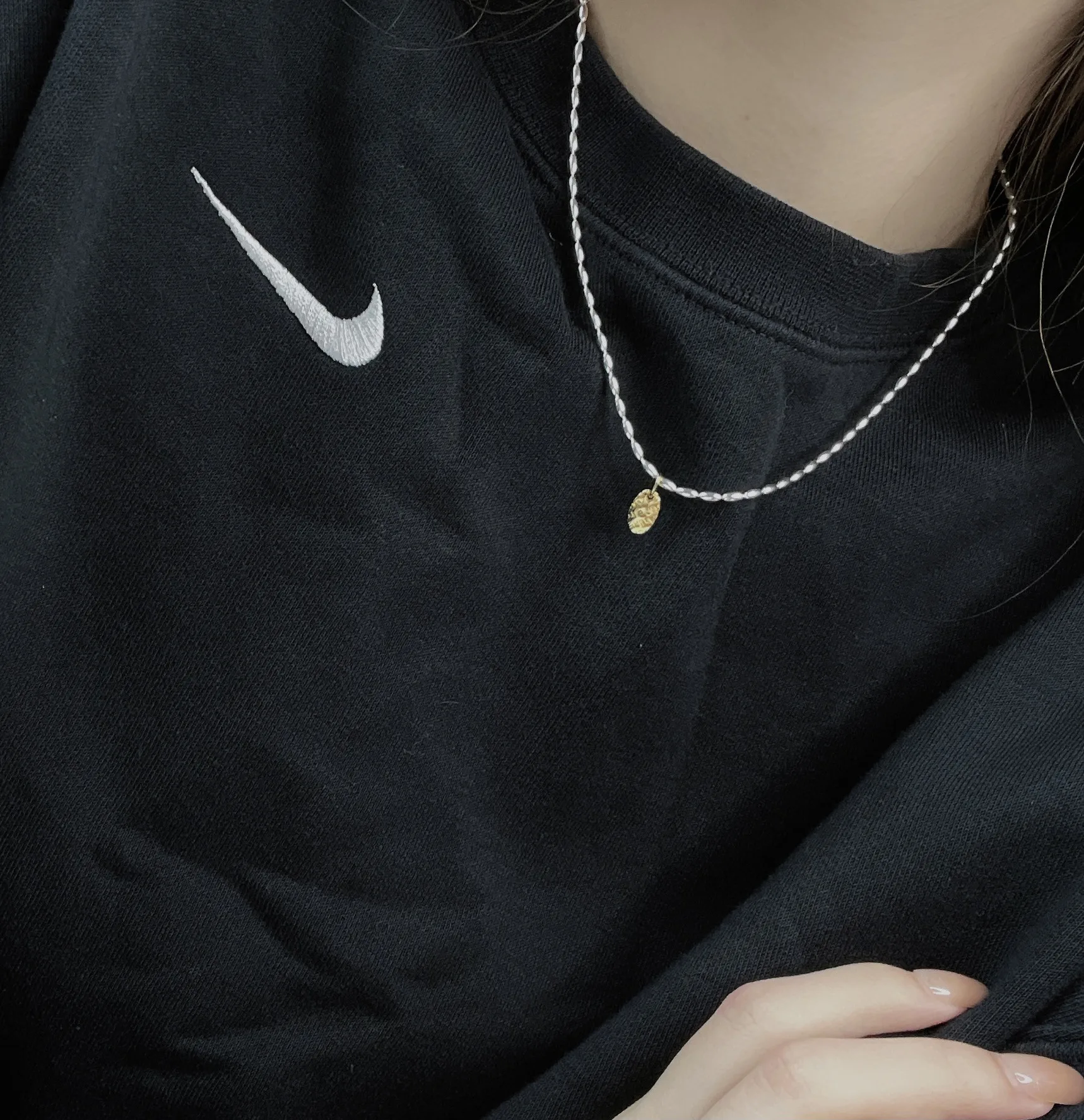 Gold And Silver Love Necklace Rice Olive Beads 925 Sterling Silver Niche Design Clavicle Chain Women's High-end Silver Ornaments display picture 19
