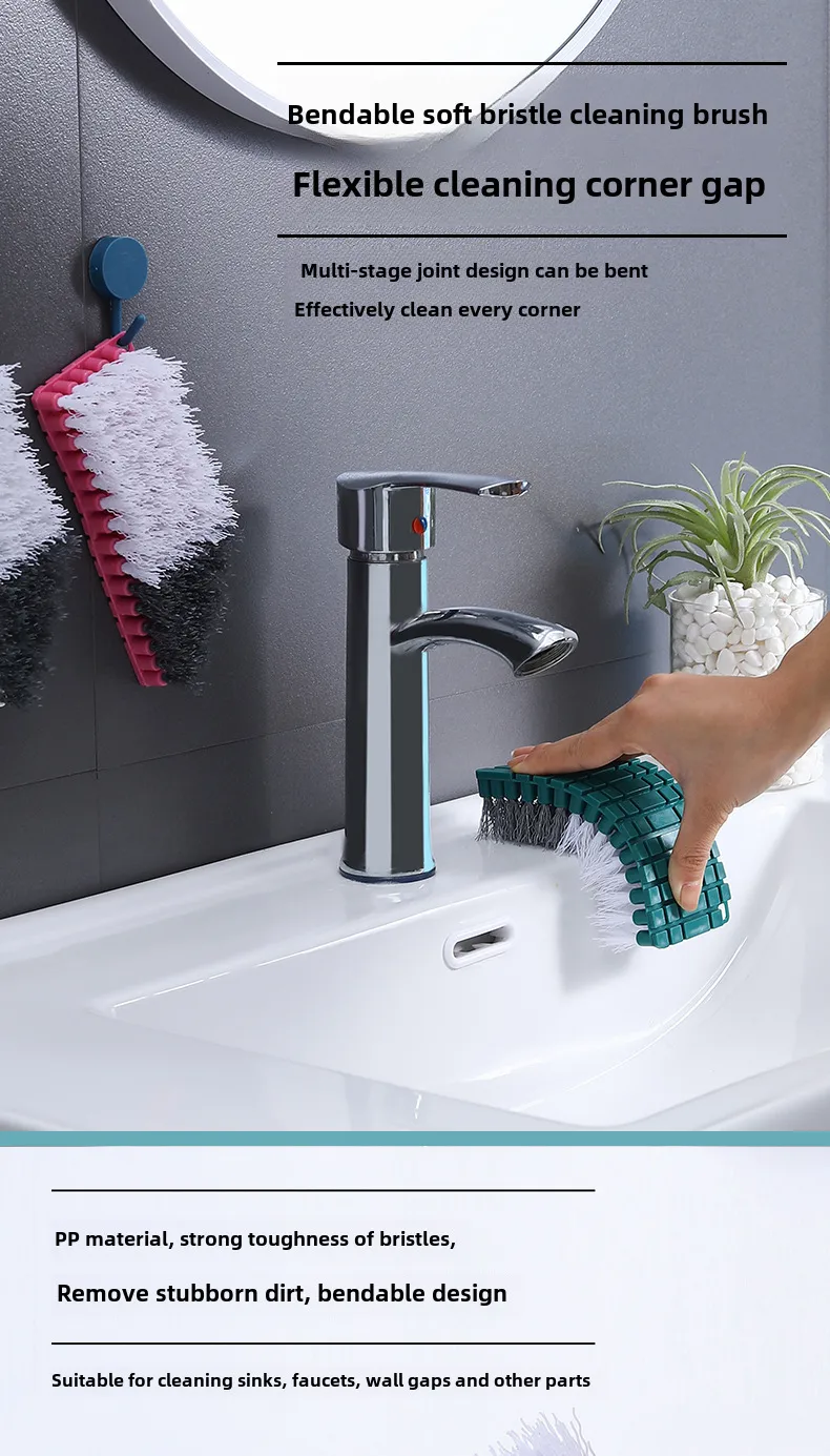 Bendable Cleaning Brush Household Kitchen Wash Basin Tile Floor Brush Bathroom Sink Wash Table Brush Fruit And Vegetable Brush display picture 1
