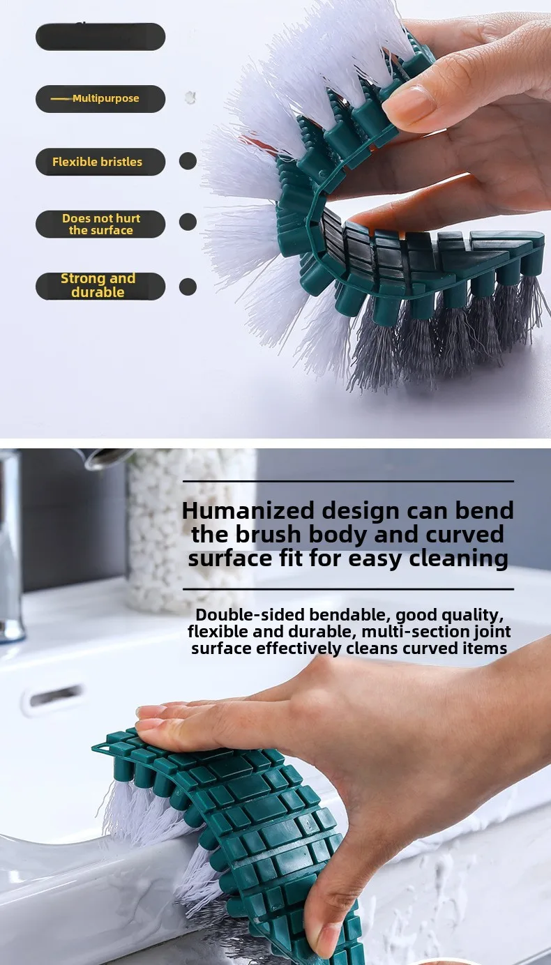 Bendable Cleaning Brush Household Kitchen Wash Basin Tile Floor Brush Bathroom Sink Wash Table Brush Fruit And Vegetable Brush display picture 2
