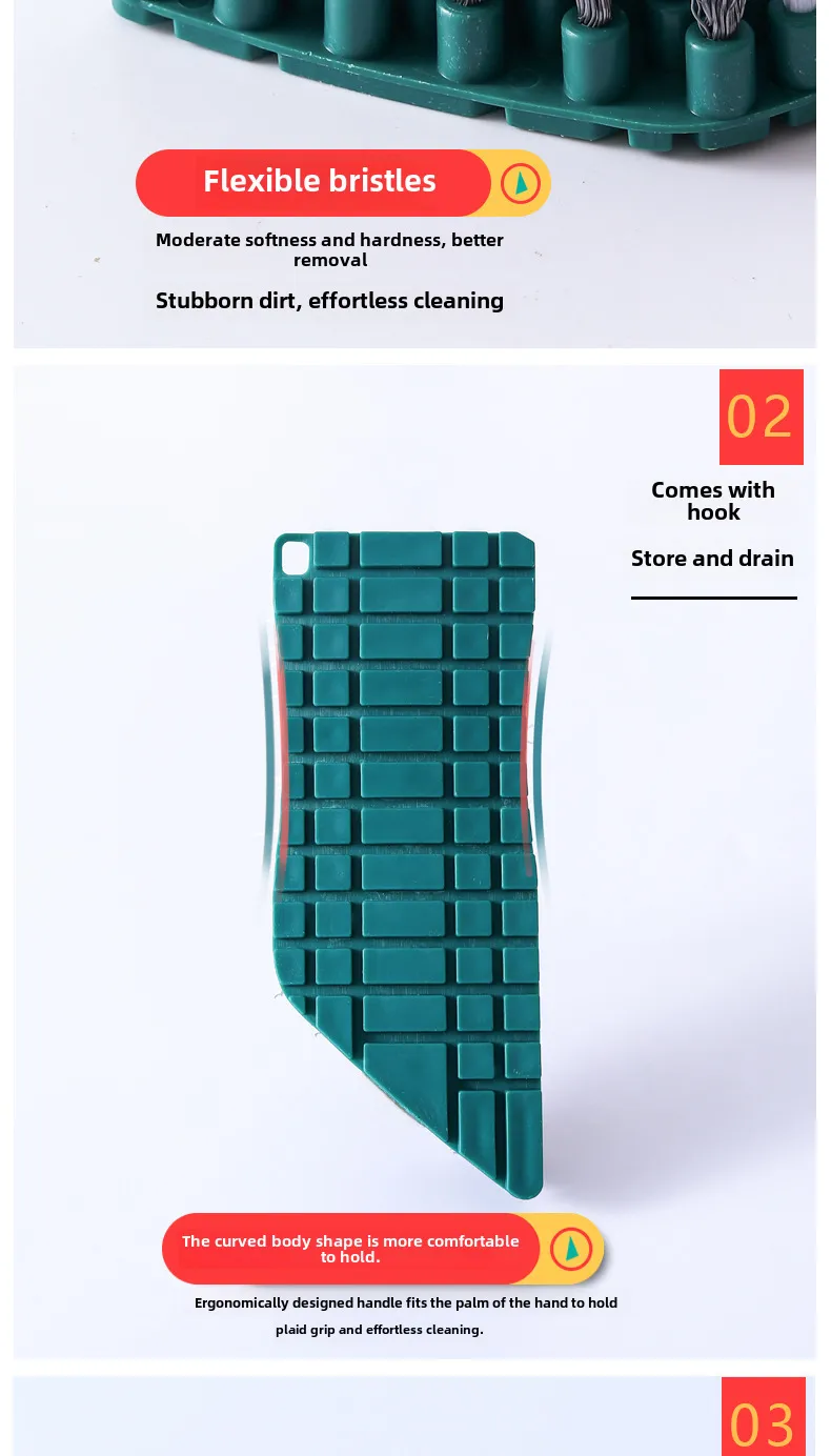 Bendable Cleaning Brush Household Kitchen Wash Basin Tile Floor Brush Bathroom Sink Wash Table Brush Fruit And Vegetable Brush display picture 4