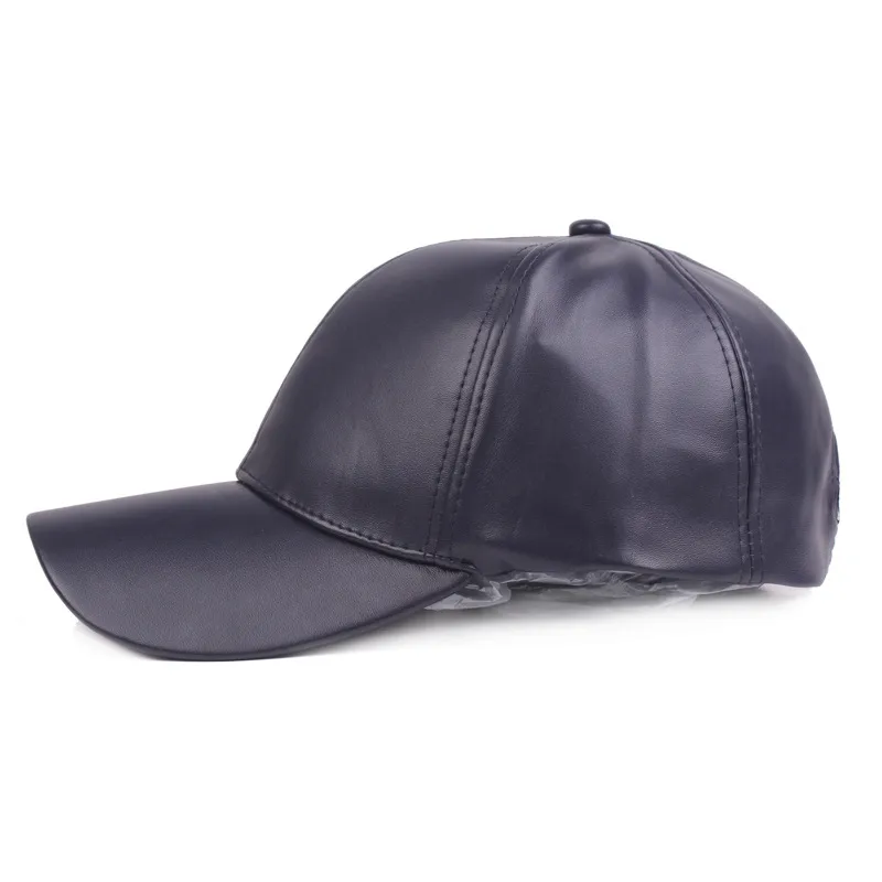Solid Color PU Curved Leather Baseball Cap Trendy Men's Hat Peaked Cap Korean Style Hip Hop Hat Women's Hat Couple Sun Hat display picture 6