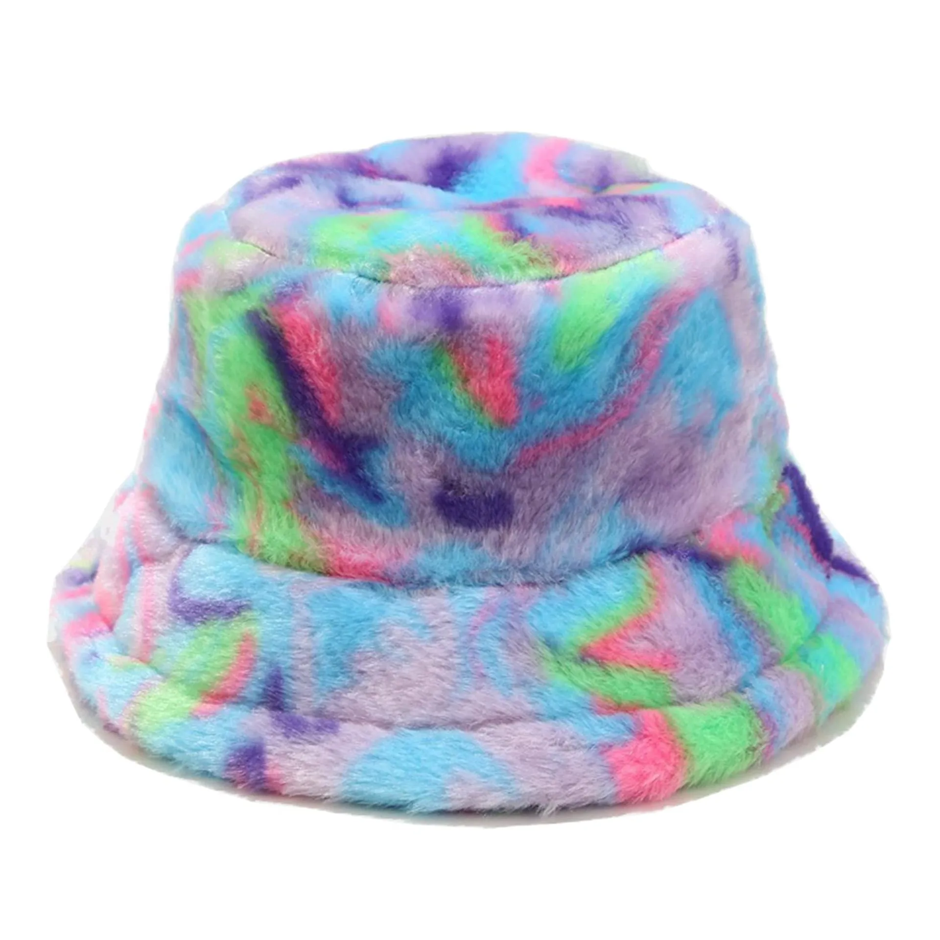 Plush Fisherman Hat Bucket Hat Warm Soft Folding Plush Sun Hat Basin Hat Fluffy Hat display picture 7