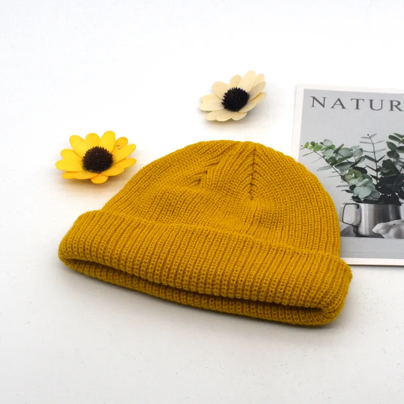 Autumn And Winter Knitted Hat Fashion Brand Solid Color Cold Hat Korean Style Melon Leather Hat Knitted Wool Floor Hat display picture 3