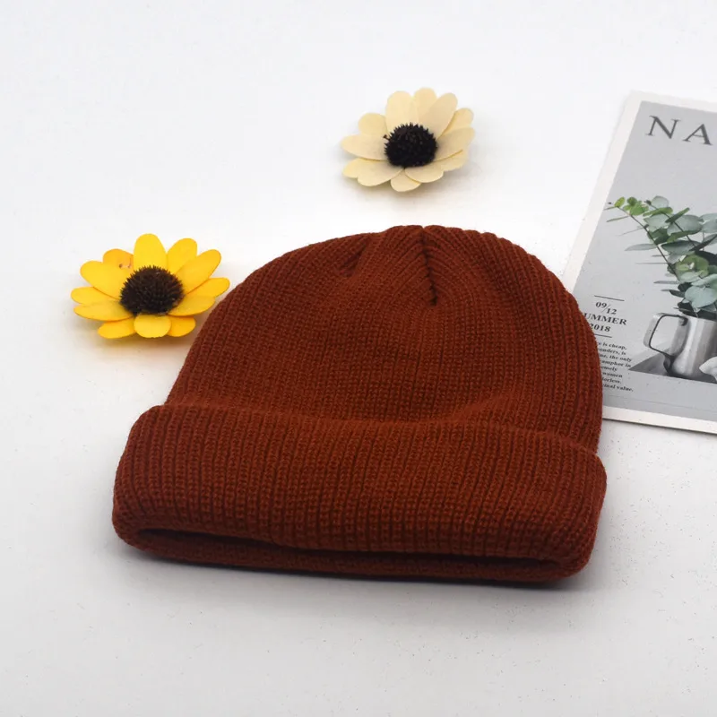 Autumn And Winter Knitted Hat Fashion Brand Solid Color Cold Hat Korean Style Melon Leather Hat Knitted Wool Floor Hat display picture 4