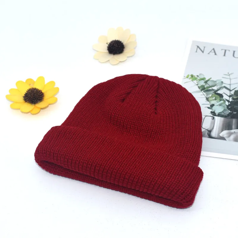 Autumn And Winter Knitted Hat Fashion Brand Solid Color Cold Hat Korean Style Melon Leather Hat Knitted Wool Floor Hat display picture 5