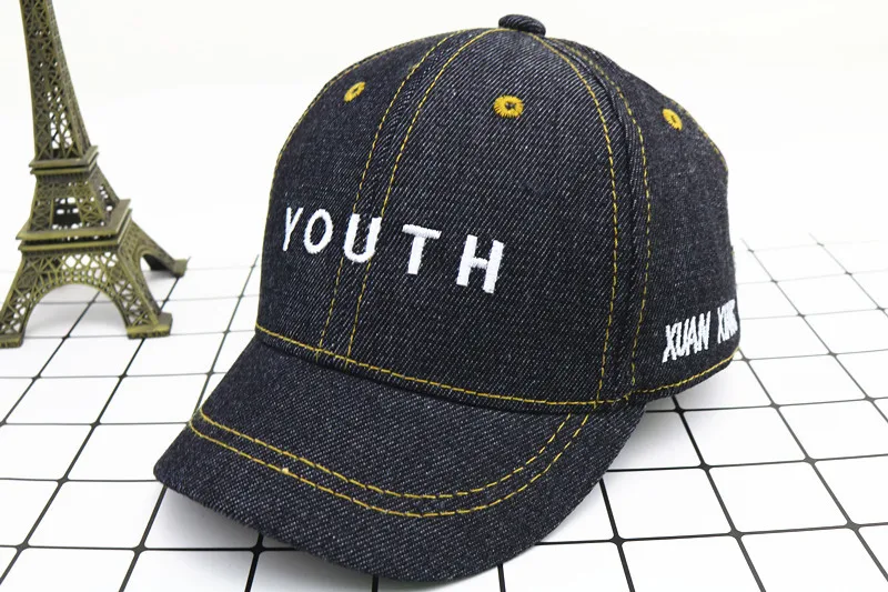 Spring Baby Hat Children Baseball Cap I Mama Denim Casual Letter Cap Summer Sunscreen Cap display picture 1