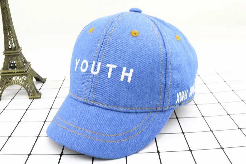 Spring Baby Hat Children Baseball Cap I Mama Denim Casual Letter Cap Summer Sunscreen Cap display picture 2
