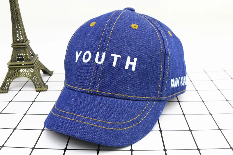 Spring Baby Hat Children Baseball Cap I Mama Denim Casual Letter Cap Summer Sunscreen Cap display picture 3