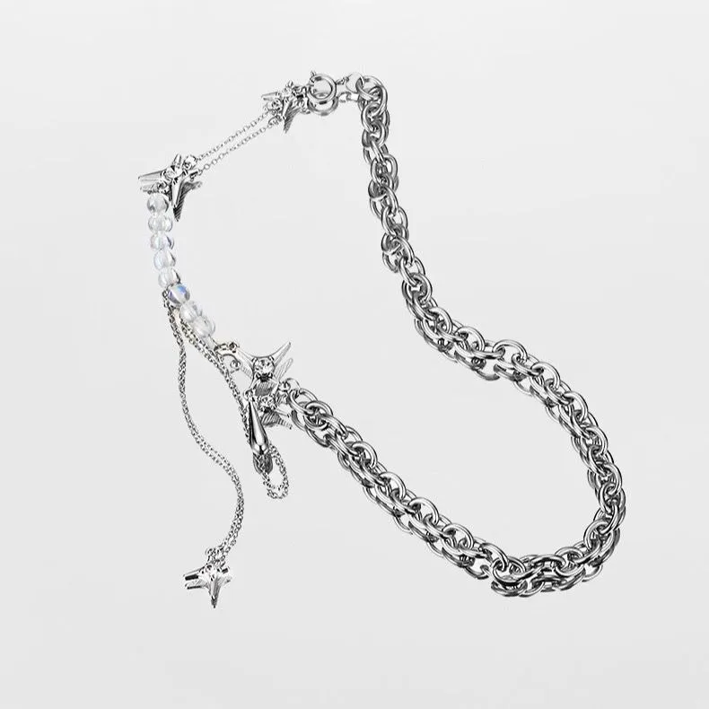 Personality Water Drop Mang Star Necklace Women's  Trendy Niche Design  Stitching Clavicle Chain Spice Girl Sweater Chain Accessories display picture 9