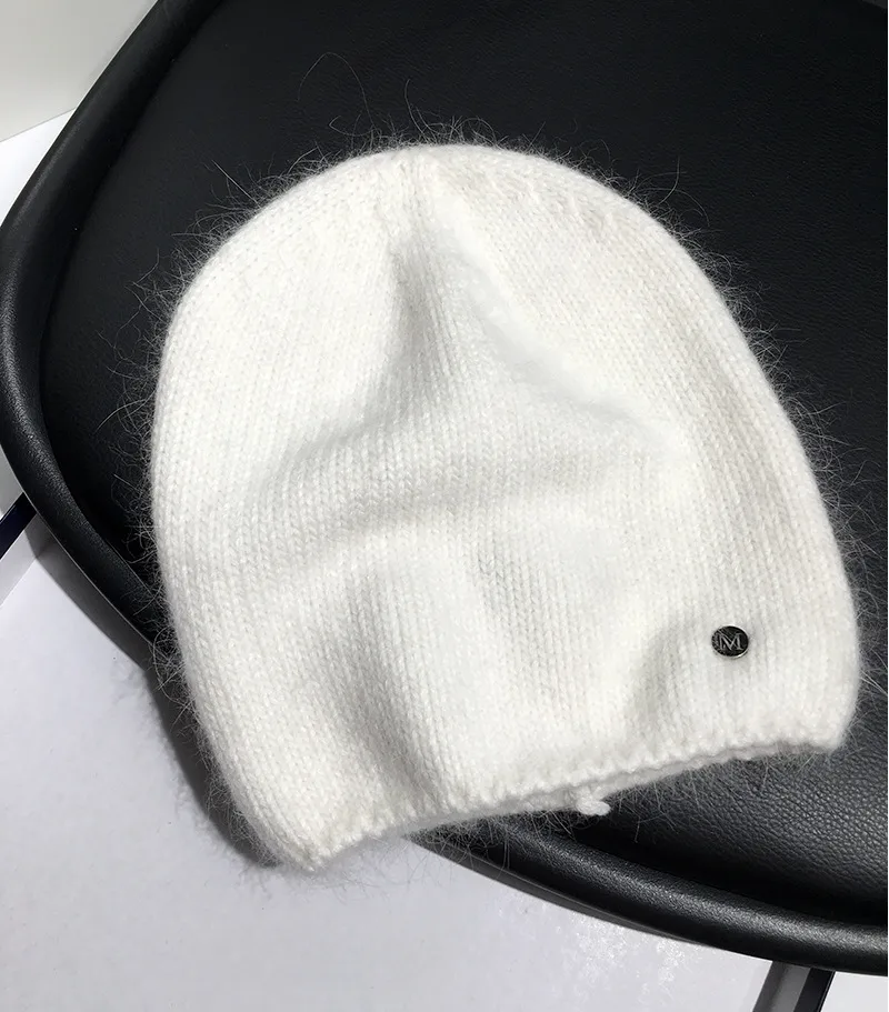 Simple M Standard Rabbit Fur Wool Hat Female   Autumn And Winter Japanese Pure Color Cold Hat Warm Pullover Knitted Hat Fashion display picture 5
