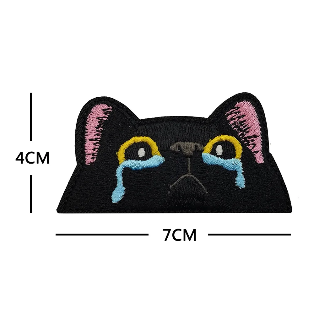 HaiKe Outdoor Pink Ears Black Cat Cloth Badge Embroidered Cat  Seal Clothing Backpack Sticker display picture 4