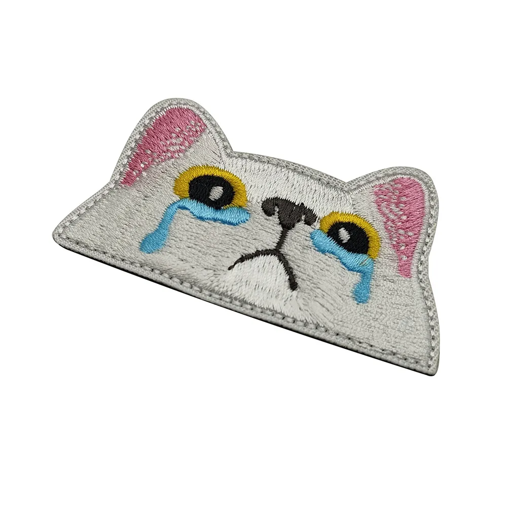HaiKe Outdoor Pink Ears Black Cat Cloth Badge Embroidered Cat  Seal Clothing Backpack Sticker display picture 5