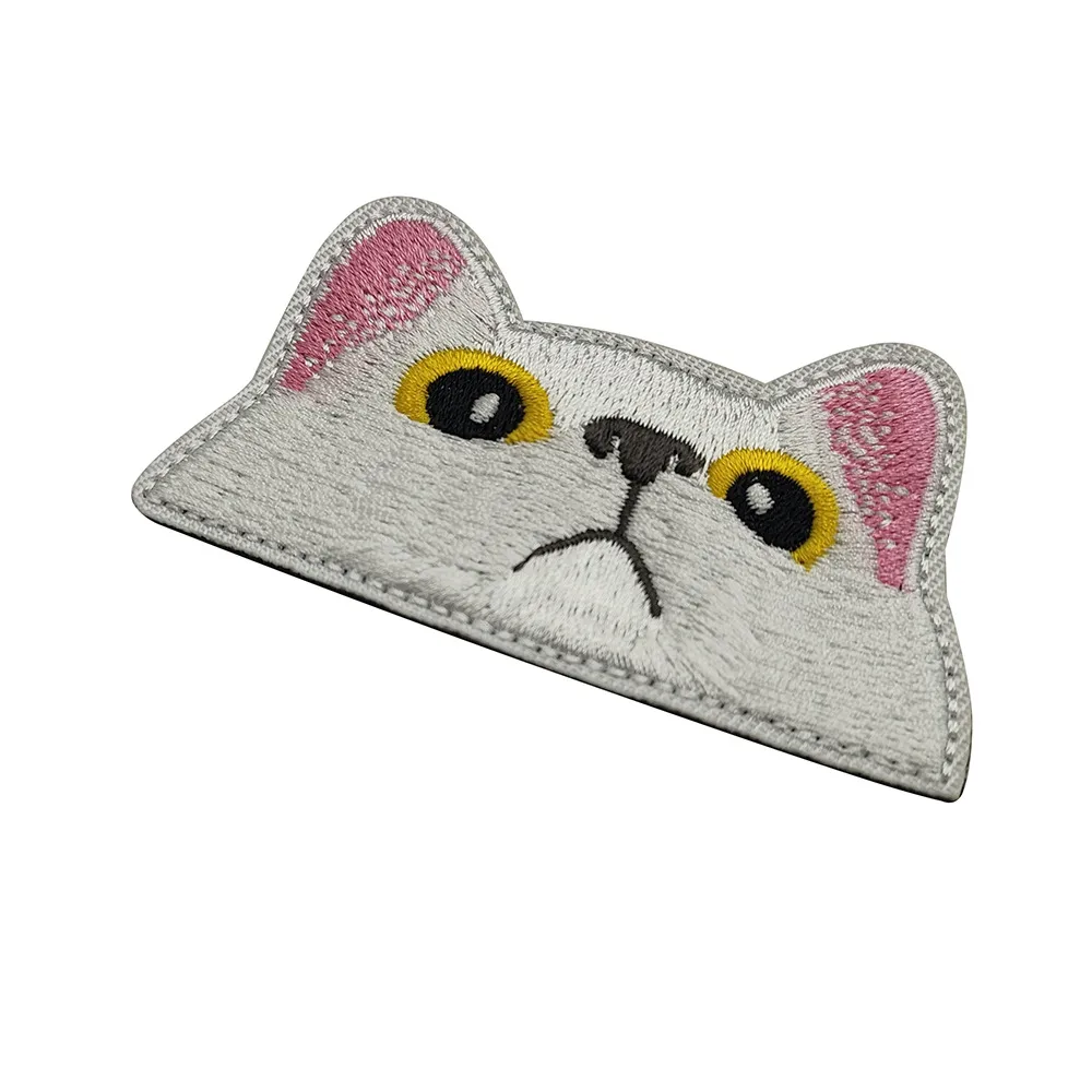 HaiKe Outdoor Pink Ears Black Cat Cloth Badge Embroidered Cat  Seal Clothing Backpack Sticker display picture 6