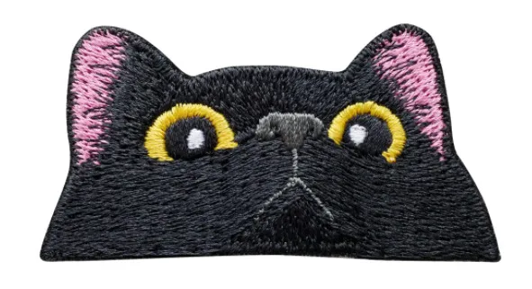 HaiKe Outdoor Pink Ears Black Cat Cloth Badge Embroidered Cat  Seal Clothing Backpack Sticker display picture 9