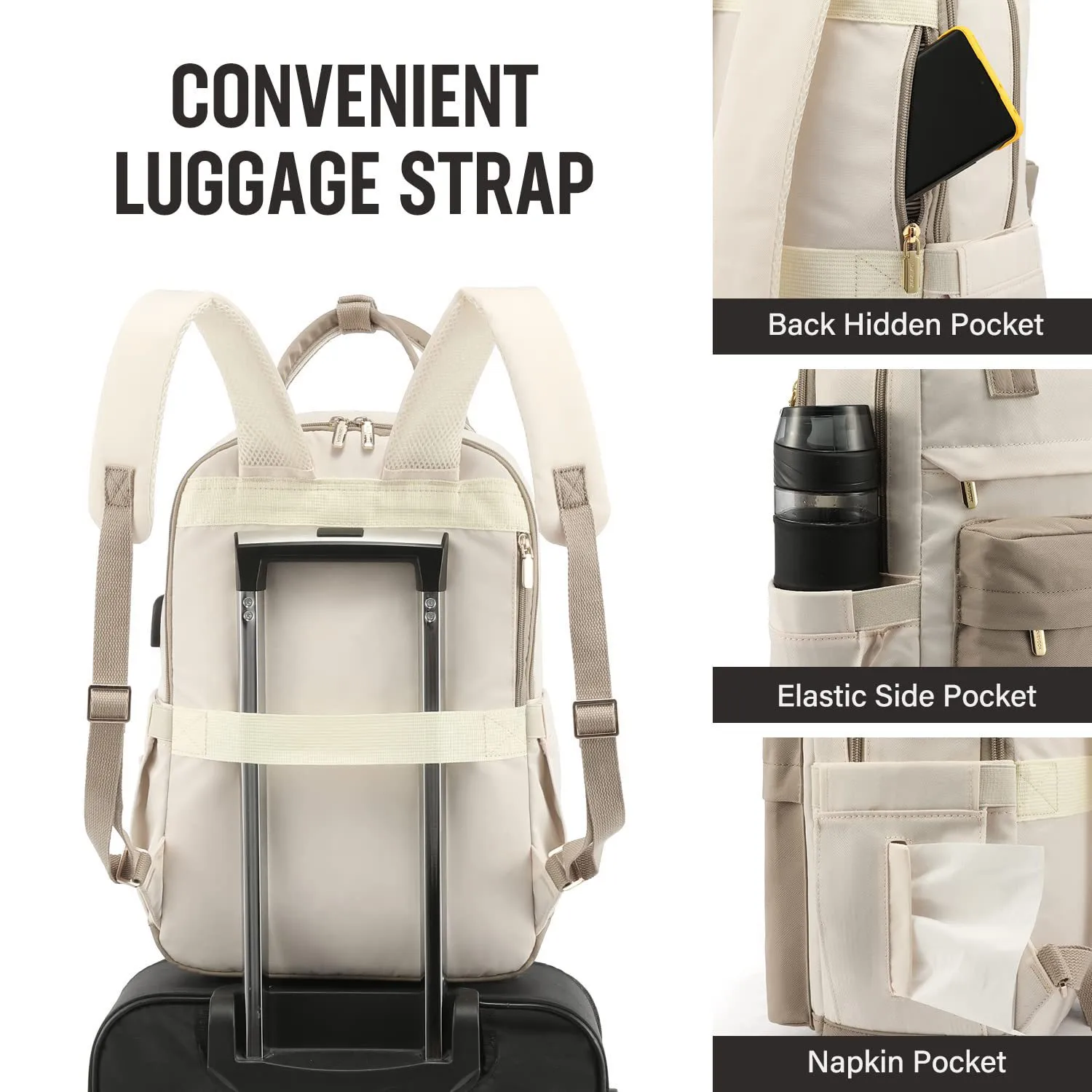 New Girls Backpack Fashion Large Capacity Laptop Bag Portable Travel Backpack Men's Bag display picture 2