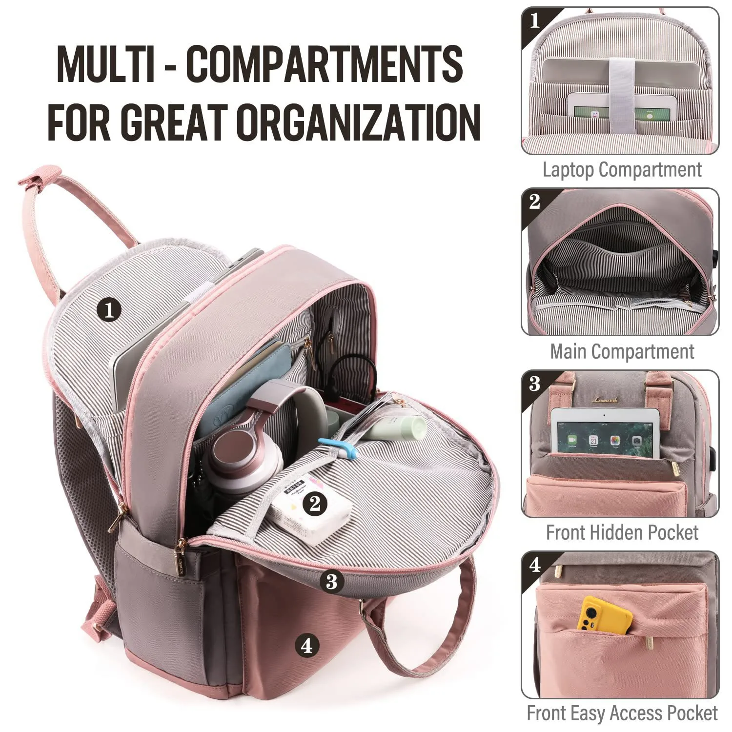 New Girls Backpack Fashion Large Capacity Laptop Bag Portable Travel Backpack Men's Bag display picture 4