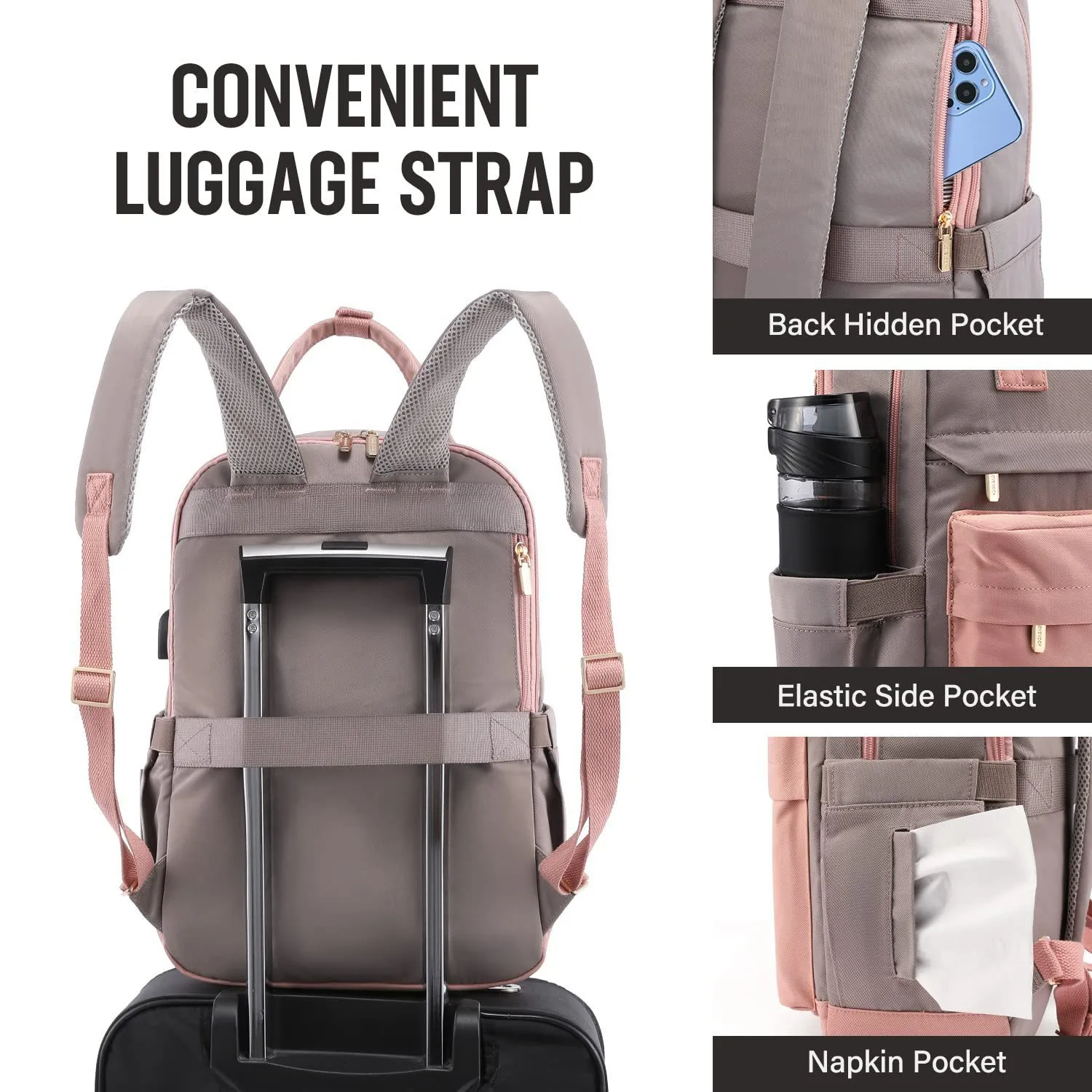 New Girls Backpack Fashion Large Capacity Laptop Bag Portable Travel Backpack Men's Bag display picture 6