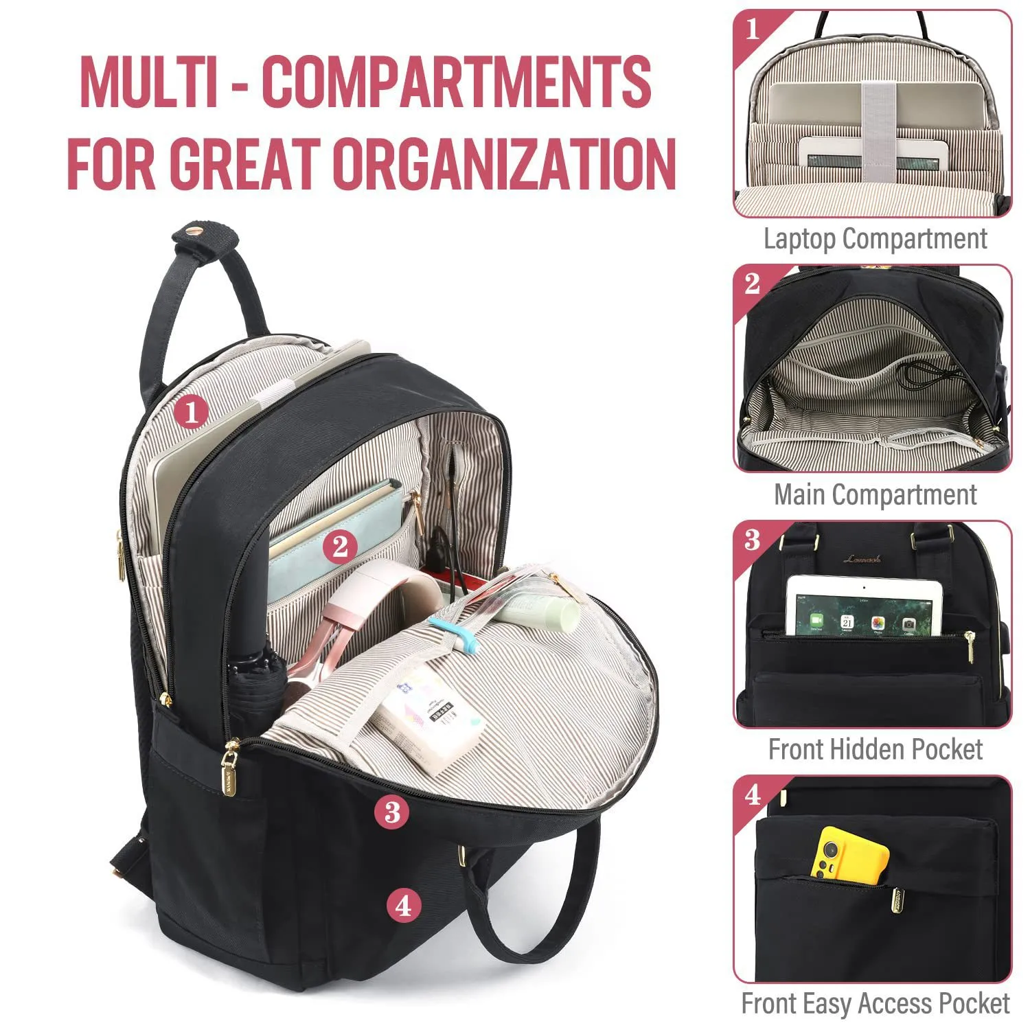 New Girls Backpack Fashion Large Capacity Laptop Bag Portable Travel Backpack Men's Bag display picture 9