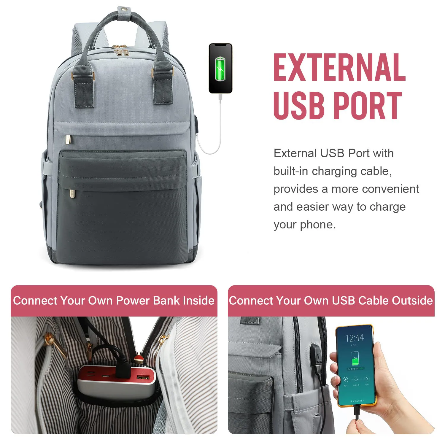 New Girls Backpack Fashion Large Capacity Laptop Bag Portable Travel Backpack Men's Bag display picture 16