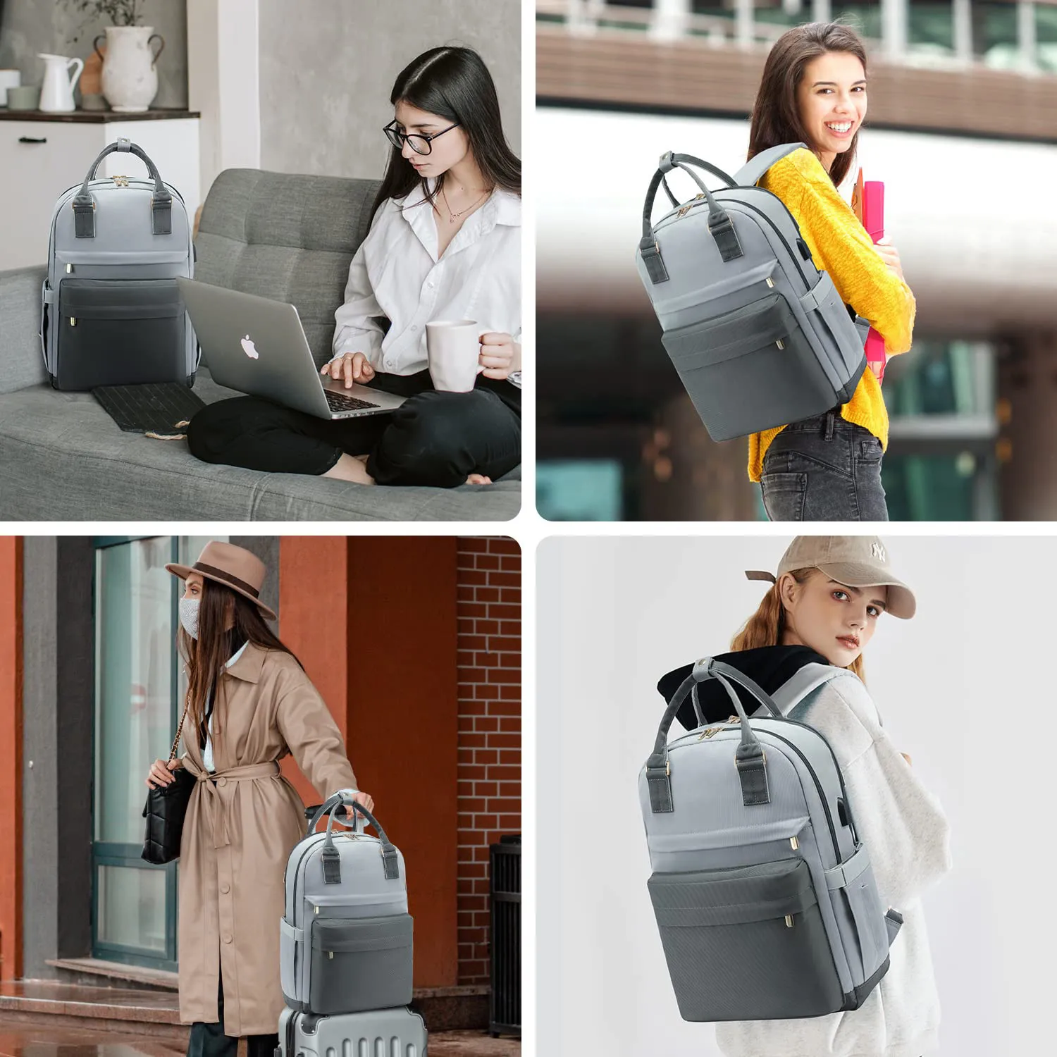 New Girls Backpack Fashion Large Capacity Laptop Bag Portable Travel Backpack Men's Bag display picture 17