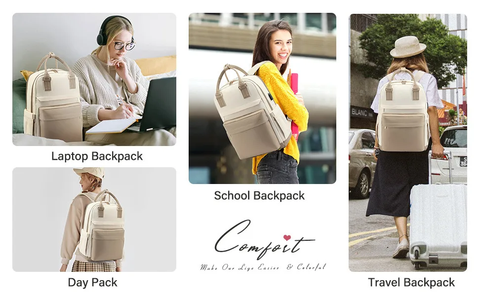 New Girls Backpack Fashion Large Capacity Laptop Bag Portable Travel Backpack Men's Bag display picture 19
