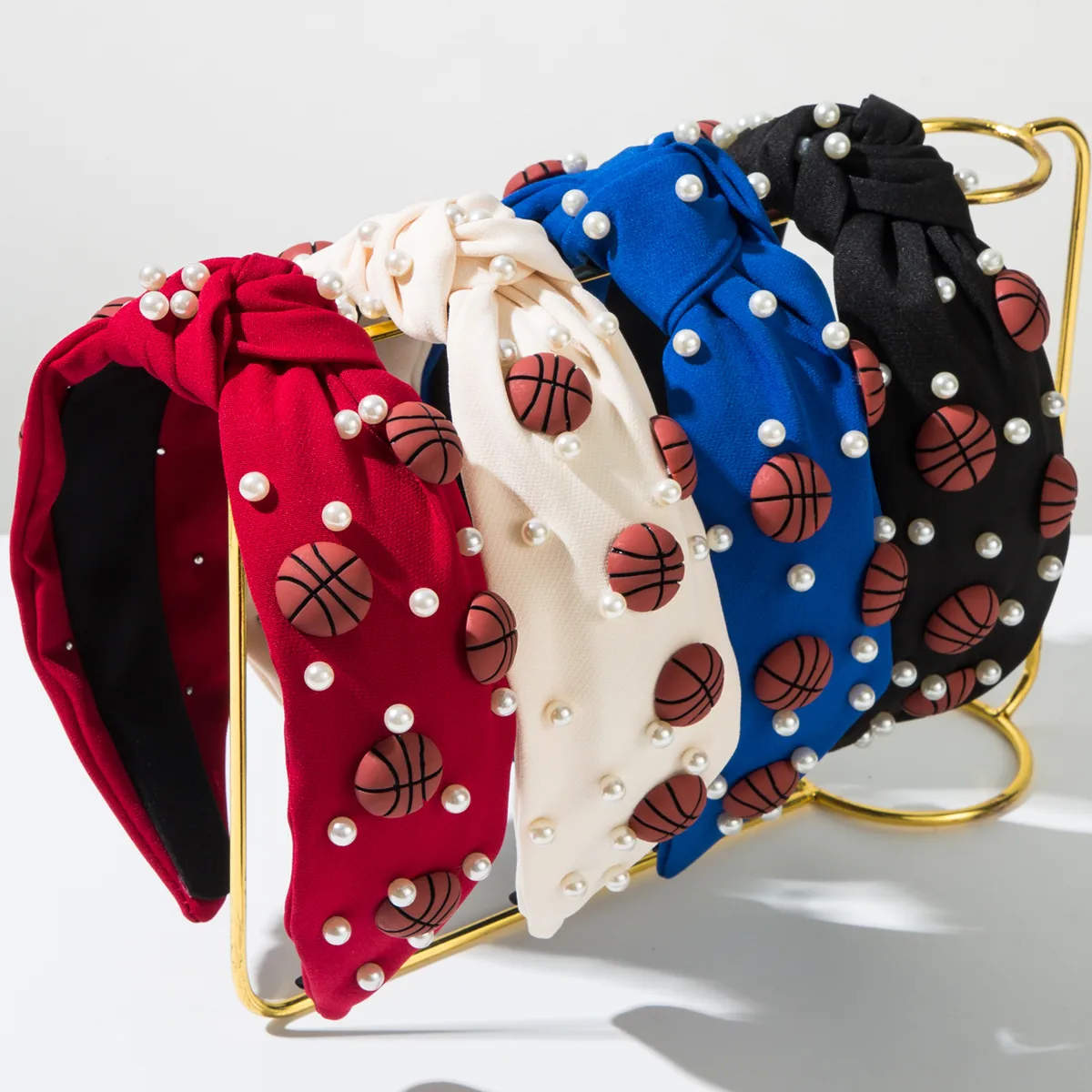 Women's Casual Sports Basketball Alloy Cloth Resin Hair Band display picture 2