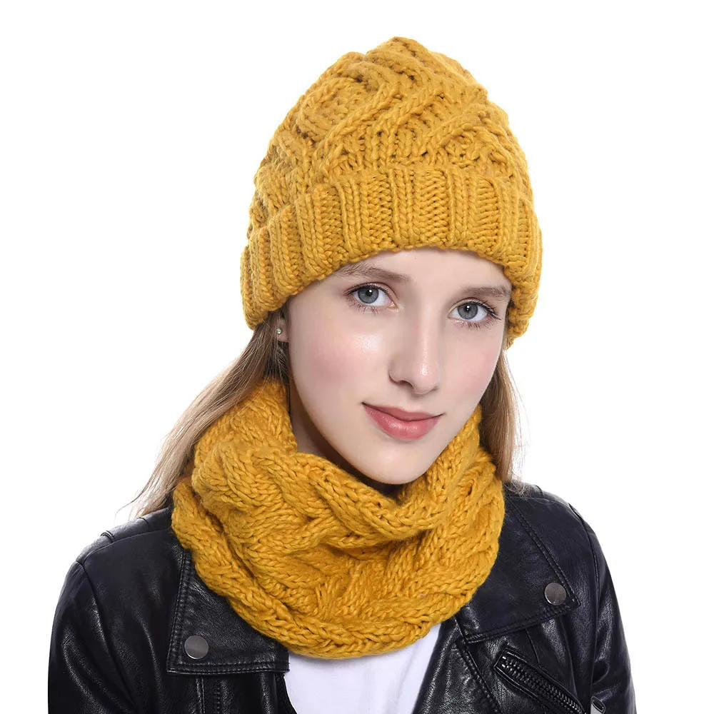 Explosions Diamond Square Soft Coarse Wool Knitted Hat Women's Hat Fashion Autumn And Winter Wool Hat display picture 7