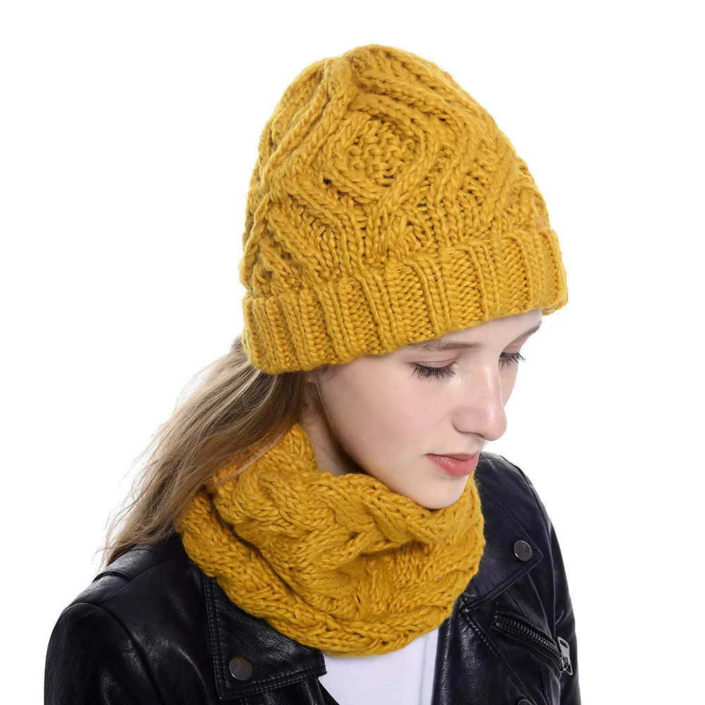 Explosions Diamond Square Soft Coarse Wool Knitted Hat Women's Hat Fashion Autumn And Winter Wool Hat display picture 9