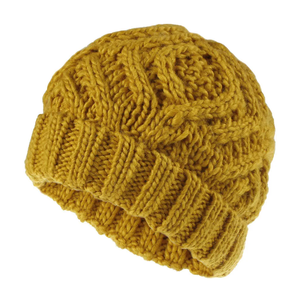 Explosions Diamond Square Soft Coarse Wool Knitted Hat Women's Hat Fashion Autumn And Winter Wool Hat display picture 12