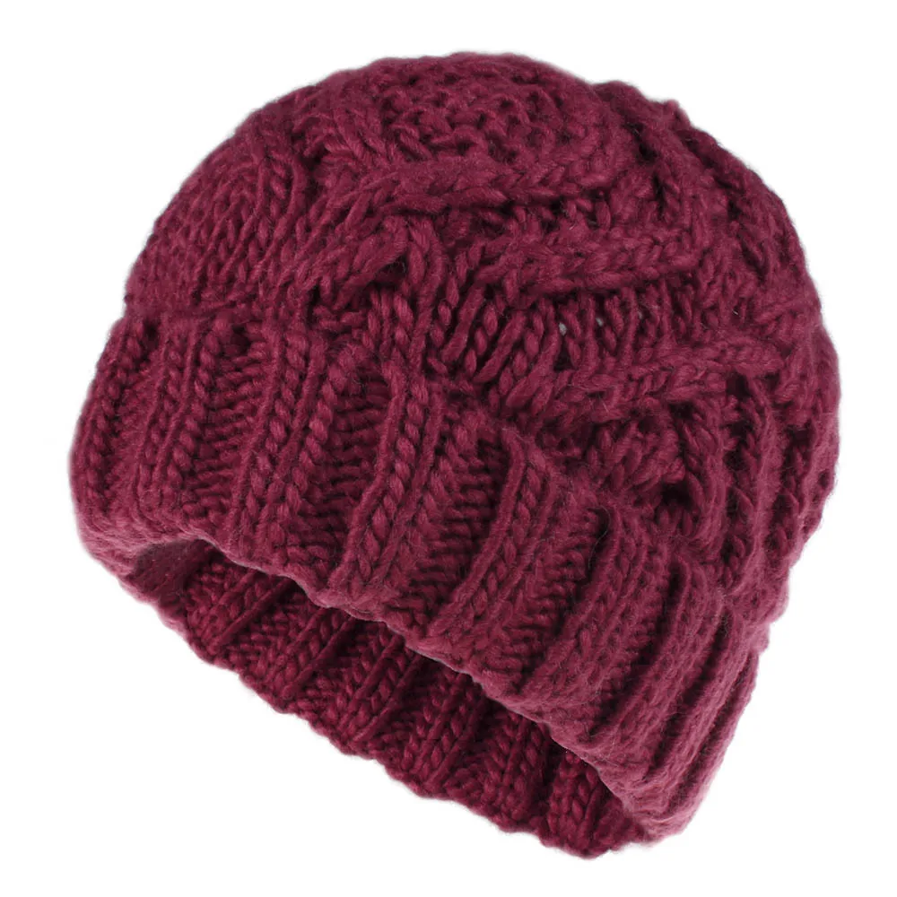 Explosions Diamond Square Soft Coarse Wool Knitted Hat Women's Hat Fashion Autumn And Winter Wool Hat display picture 14