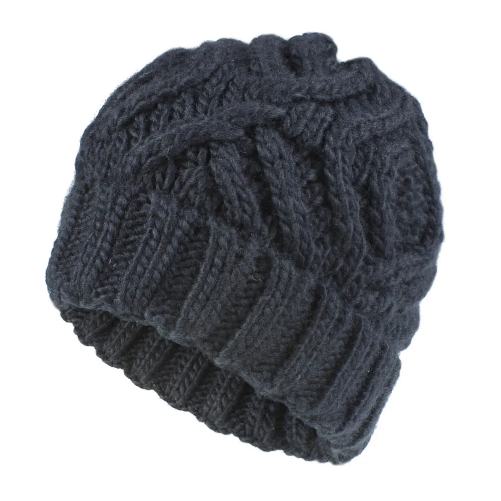 Explosions Diamond Square Soft Coarse Wool Knitted Hat Women's Hat Fashion Autumn And Winter Wool Hat display picture 18