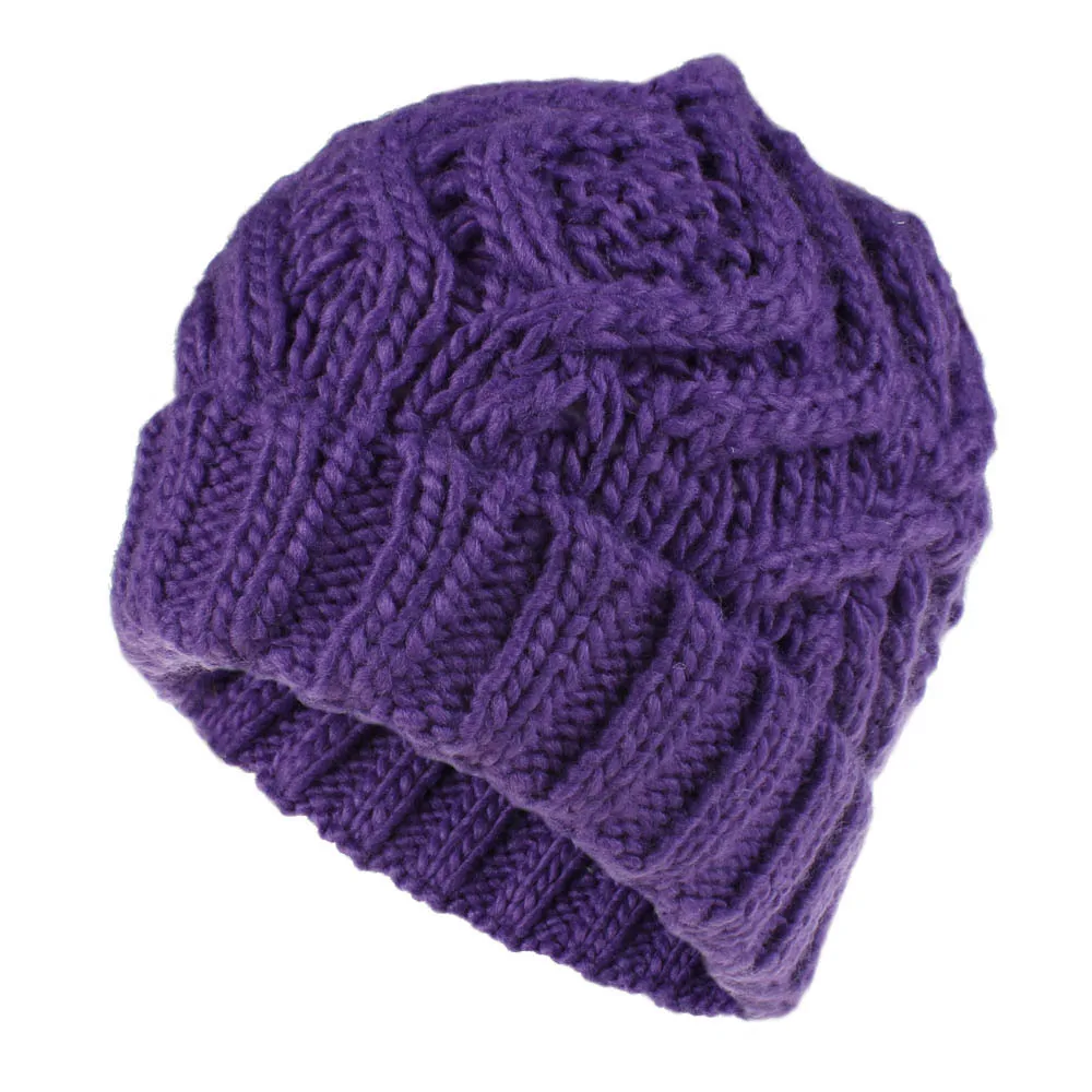 Explosions Diamond Square Soft Coarse Wool Knitted Hat Women's Hat Fashion Autumn And Winter Wool Hat display picture 19