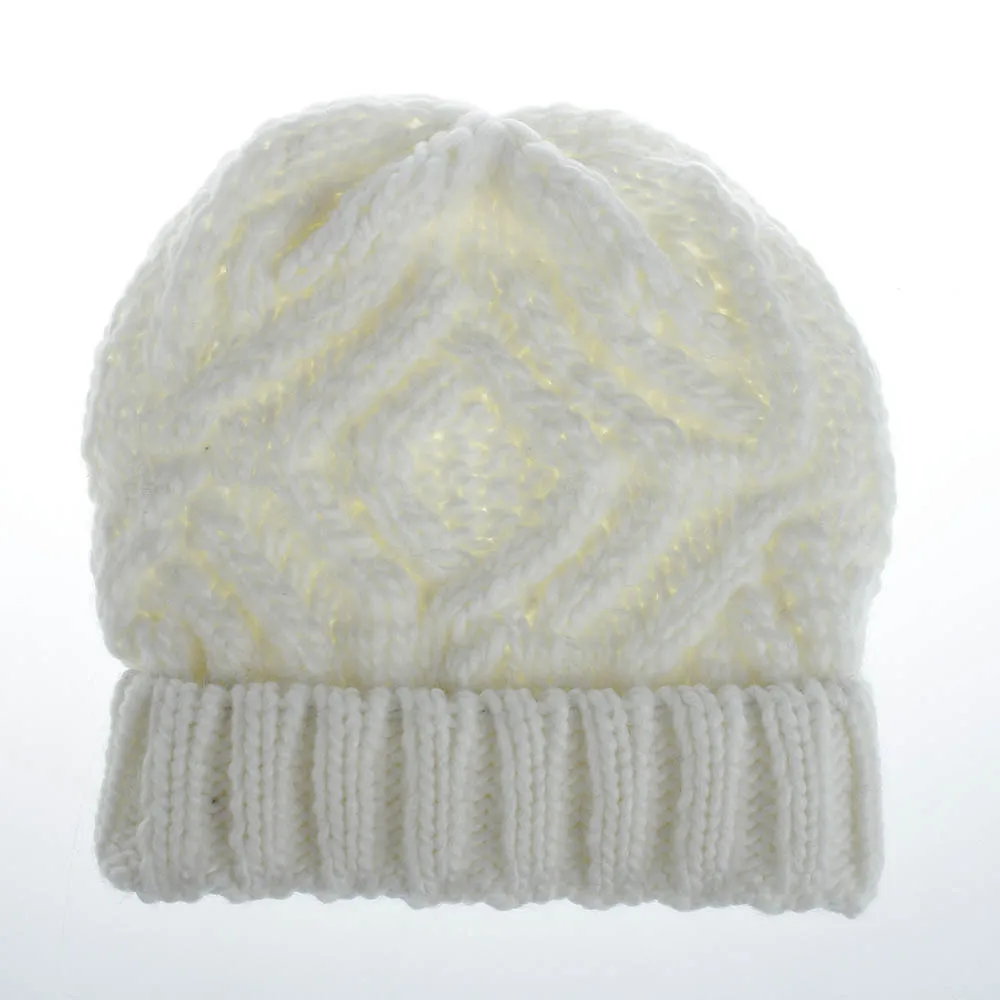 Explosions Diamond Square Soft Coarse Wool Knitted Hat Women's Hat Fashion Autumn And Winter Wool Hat display picture 22