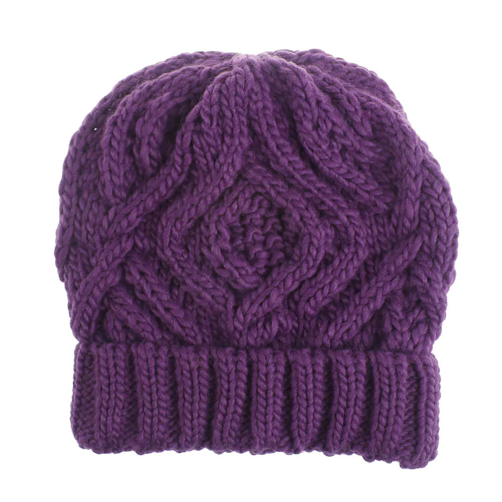 Explosions Diamond Square Soft Coarse Wool Knitted Hat Women's Hat Fashion Autumn And Winter Wool Hat display picture 23