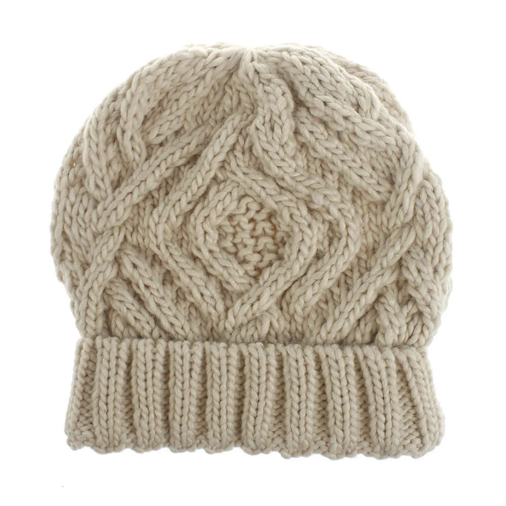 Explosions Diamond Square Soft Coarse Wool Knitted Hat Women's Hat Fashion Autumn And Winter Wool Hat display picture 25