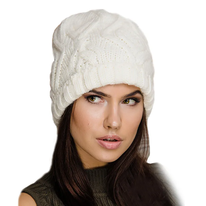 Explosions Diamond Square Soft Coarse Wool Knitted Hat Women's Hat Fashion Autumn And Winter Wool Hat display picture 29