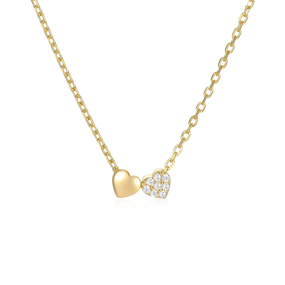 925 Sterling Silver Long-Lasting Plated Zircon Inlay Heart Shape Pendant Necklace display picture 6