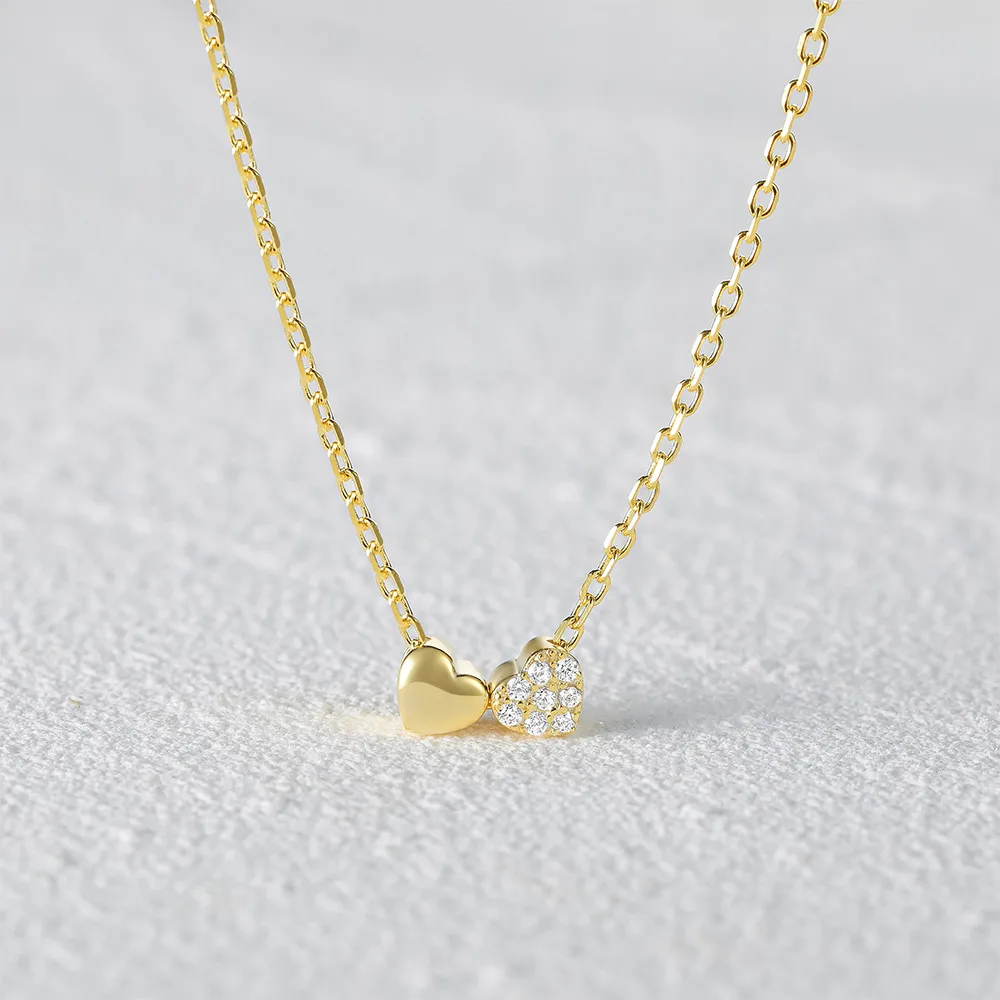 925 Sterling Silver Long-Lasting Plated Zircon Inlay Heart Shape Pendant Necklace display picture 2