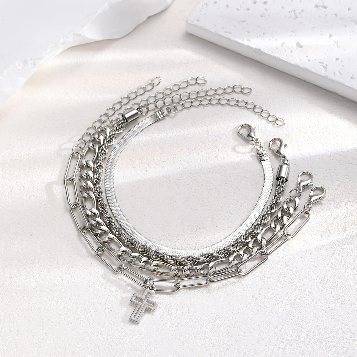 Basic Simple Style Cross Alloy Plating Unisex Bracelets display picture 4