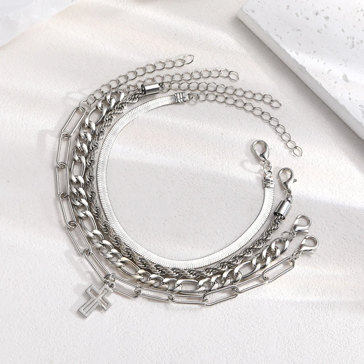 Basic Simple Style Cross Alloy Plating Unisex Bracelets display picture 5